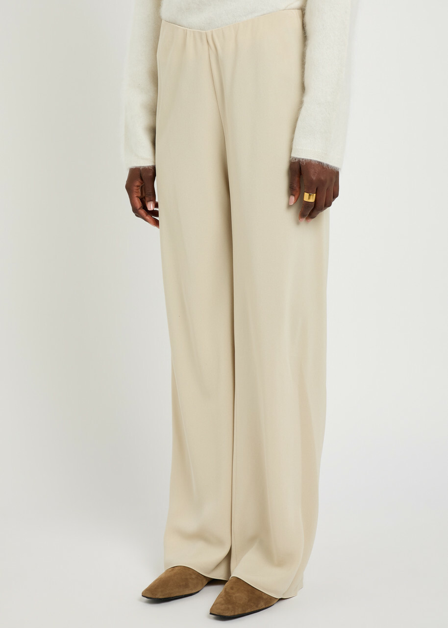 Vince Straight-leg Crepe Trousers Beige
