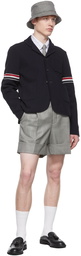 Thom Browne SSENSE Exclusive Black & White Wool Shorts