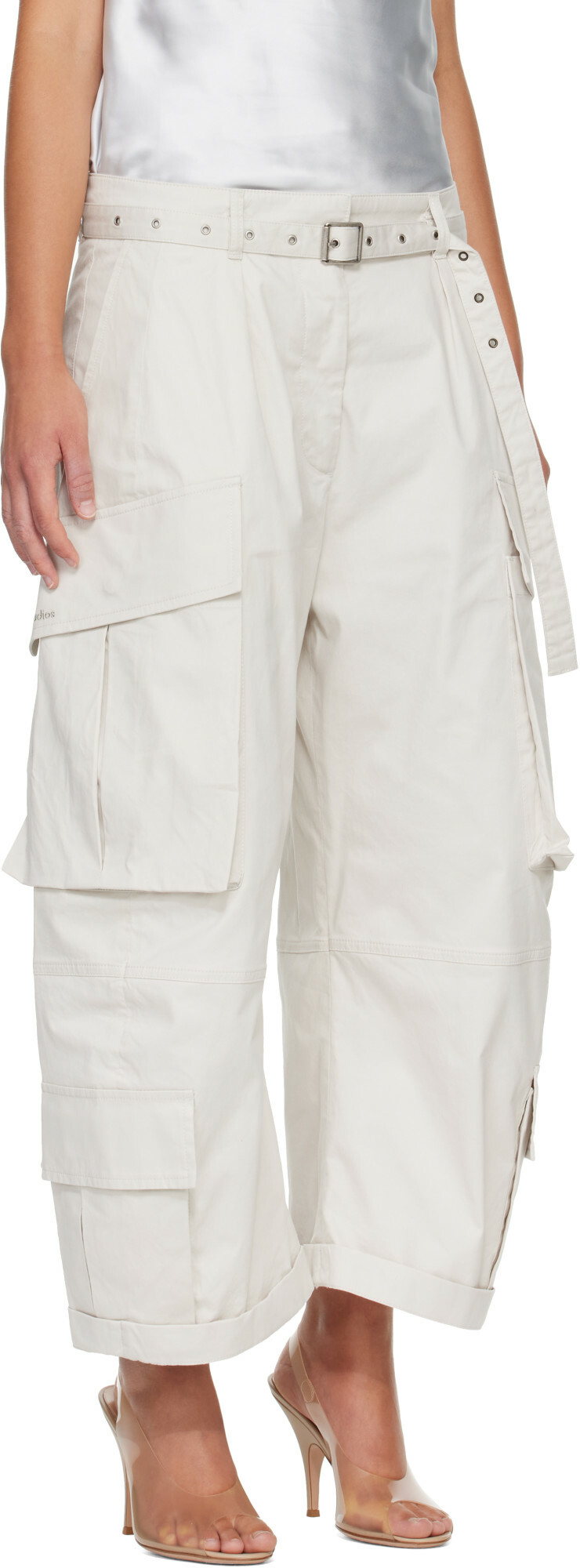 Acne Studios Beige Belt Cargo Pants