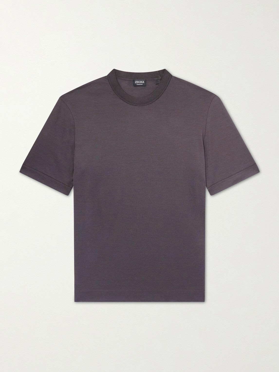 Zegna - Cotton and Silk-Blend T-Shirt - Brown