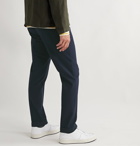 NN07 - Sebastian Tapered Cotton-Blend Seersucker Drawstring Trousers - Blue