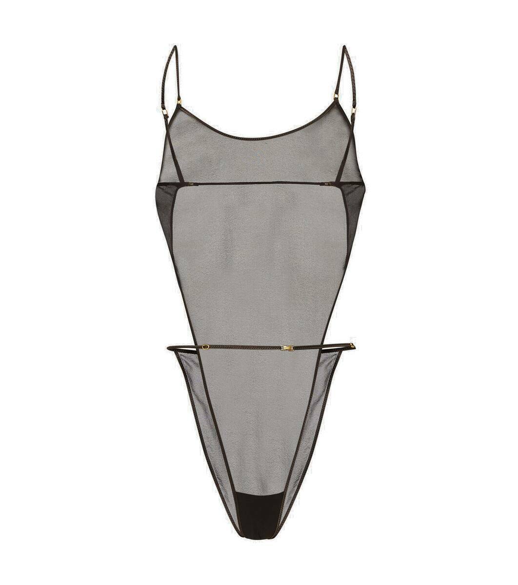 Saint Laurent Silk-blend georgette bodysuit Saint Laurent