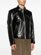 OUR LEGACY Black Mini Zip-Up Leather Jacket