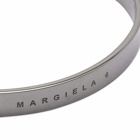 Maison Margiela Men's Text Logo Bangle in Brushed Ruthenium