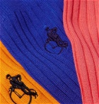 London Sock Co. - Six-Pack Ribbed Stretch Cotton-Blend Socks - Multi