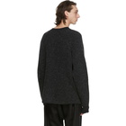 Jan-Jan Van Essche Black and Grey Wool Striped Merichan Sweater