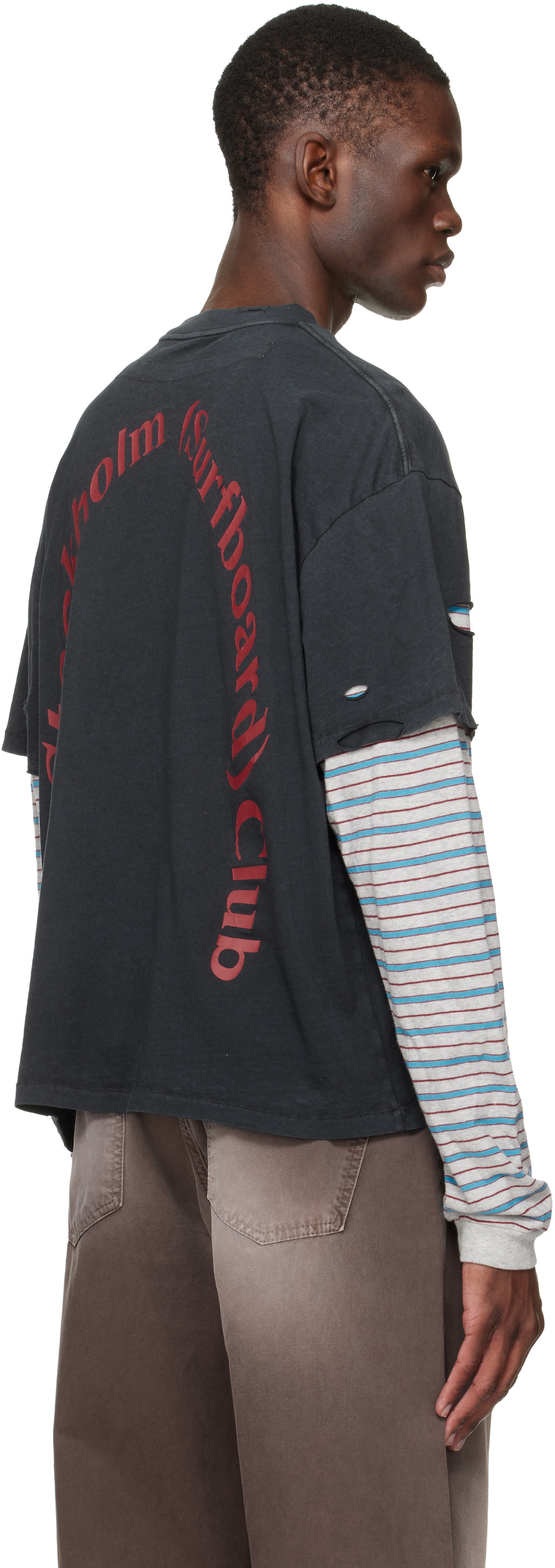 Stockholm (Surfboard) Club Black Back Logo Layered T-shirt
