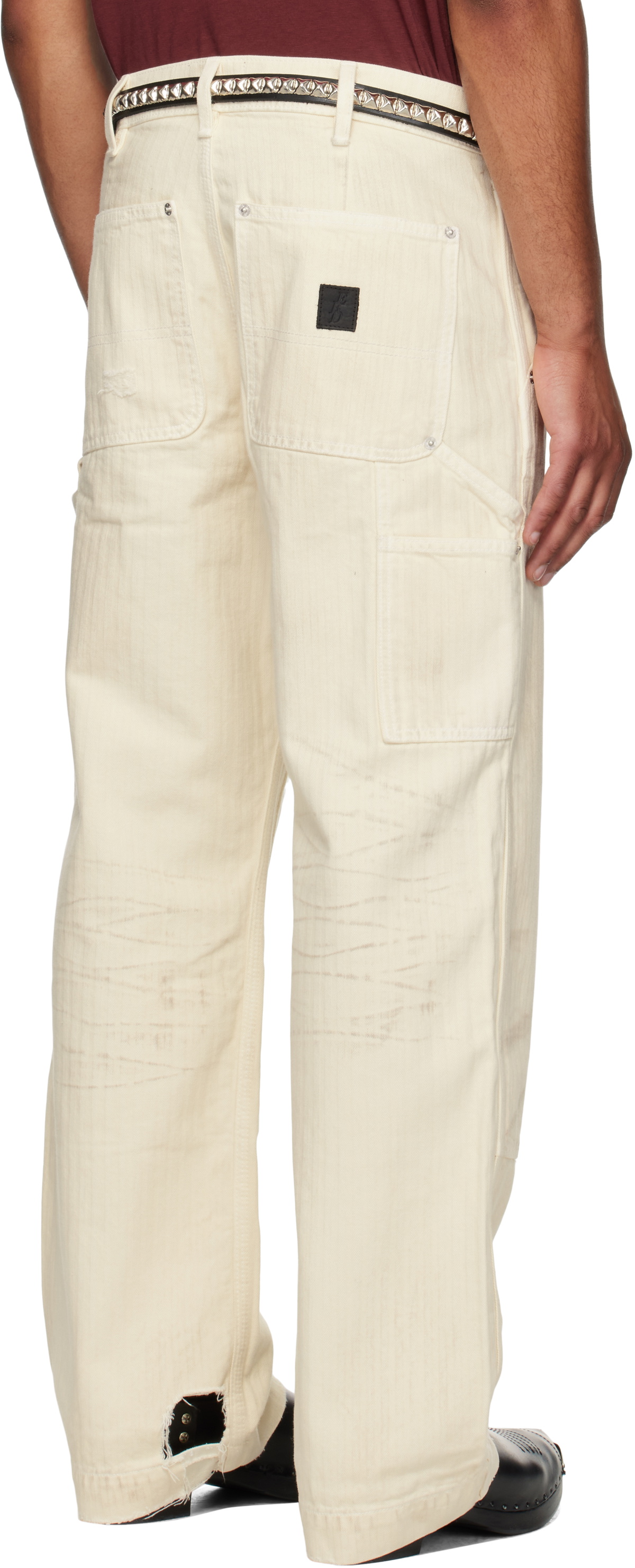 Enfants Riches Déprimés Off-White Double Knee Paint Denim Trousers 