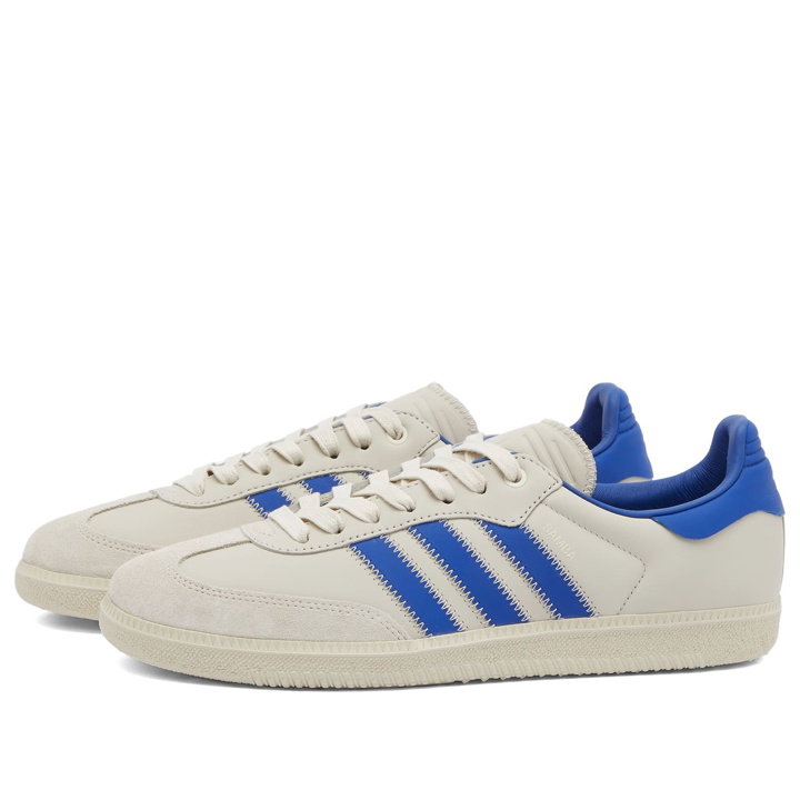 Photo: Adidas x Humanrace Samba Sneakers in Royal Blue/Alumina