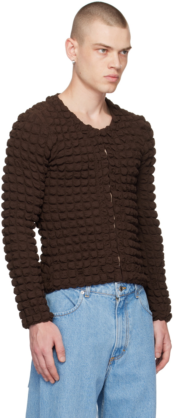 Eckhaus Latta Brown Bubble Cardigan