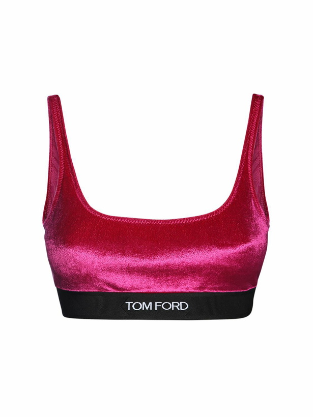 Photo: TOM FORD - Logo Stretch Velvet Bra