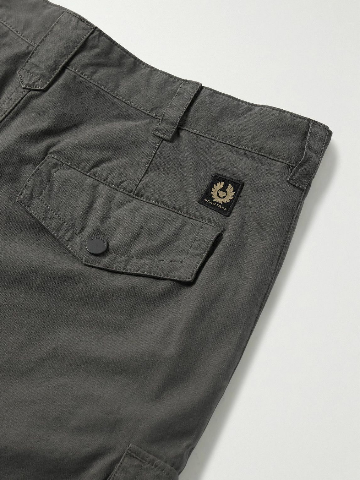 Belstaff - Dispatch Straight-Leg Garment-Dyed Cotton Cargo Trousers - Gray
