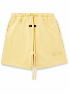 FEAR OF GOD ESSENTIALS - Logo-Appliquéd Wide-Leg Cotton-Blend Jersey Drawstring Shorts - Yellow