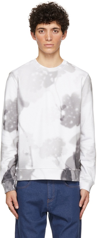 Photo: Fendi White Gradient Flower Print Sweatshirt