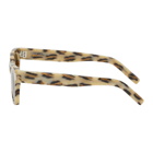 Saint Laurent Off-White and Brown Leopard SL 402 Sunglasses