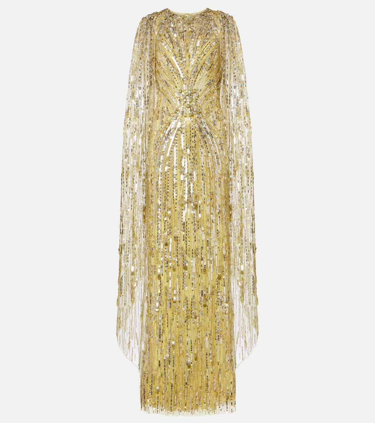 Jenny Packham Elio embellished caped gown
