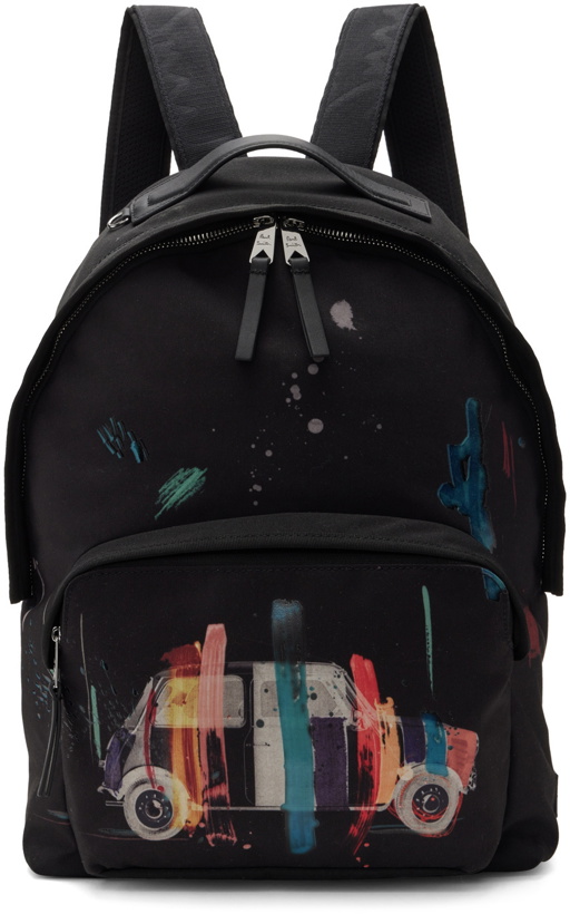 Photo: Paul Smith Black Mini Artist Stripe Backpack