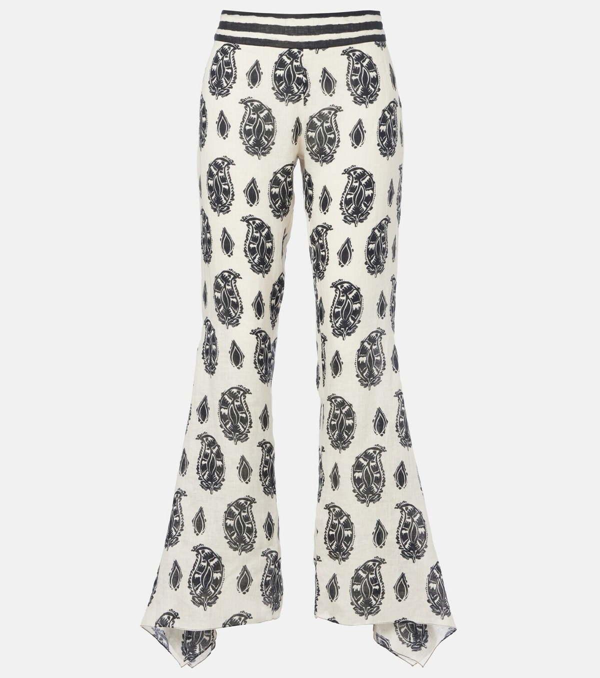 Johanna Ortiz Printed linen wide-leg pants
