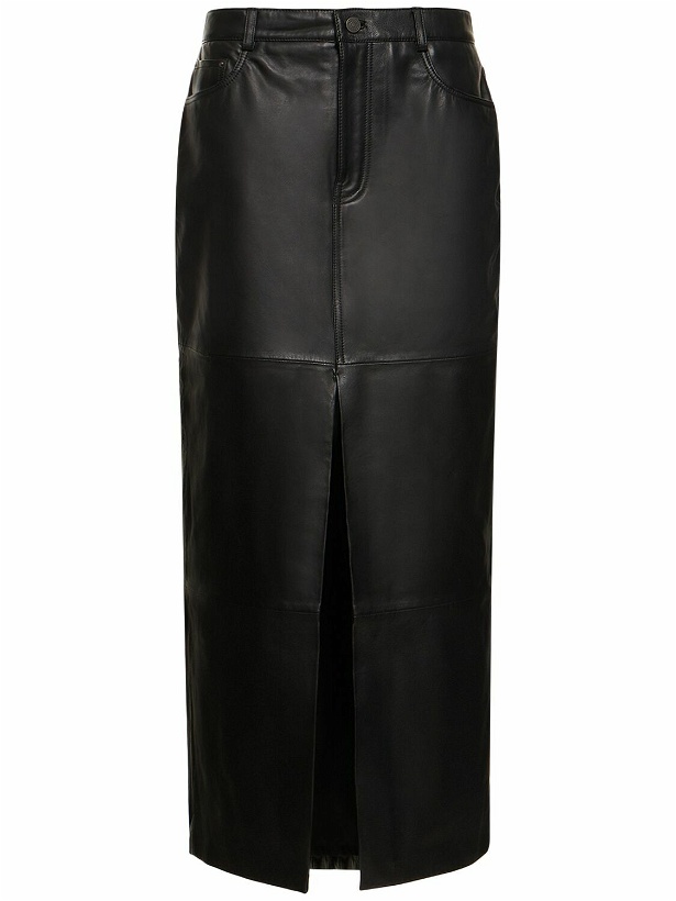 Photo: REFORMATION - Veda Tazz Leather Maxi Skirt