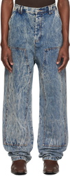 KUSIKOHC Blue Workwear Multi Rivet Jeans