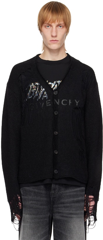 Photo: Givenchy Black Destroyed Cardigan