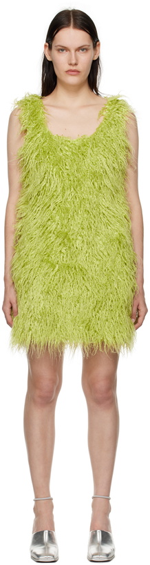 Photo: Stine Goya Green Galilea Faux-Fur Minidress