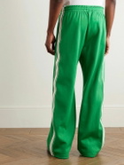 CELINE - Straight-Leg Logo-Embroidered Striped Jersey Track Pants - Green