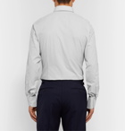 TOM FORD - White Slim-Fit Checked Cotton-Poplin Shirt - Gray