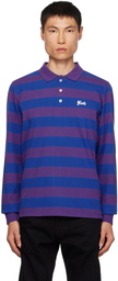 Noah Purple & Blue Striped Long Sleeve Polo