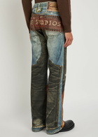 Acne Studios 2010 Printed Straight-leg Jeans Blue