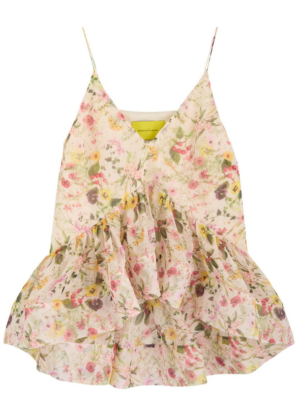 Photo: Marques' Almeida Floral-print Chiffon top Multicoloured