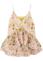 Marques' Almeida Floral-print Chiffon top Multicoloured
