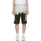 MSGM Green and Off-White Animalier Bermuda Shorts