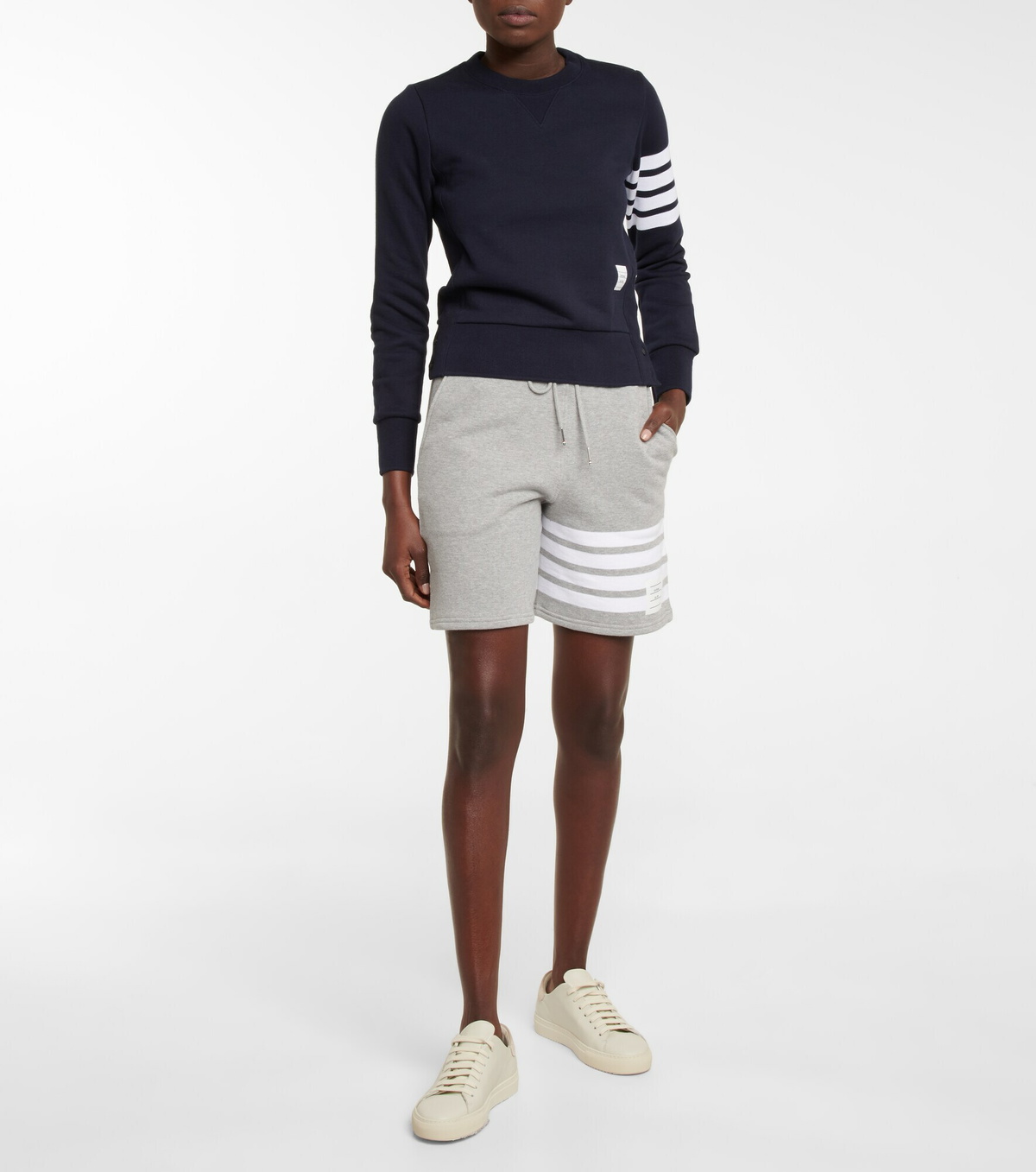 Thom Browne - Striped cotton sweatshirt