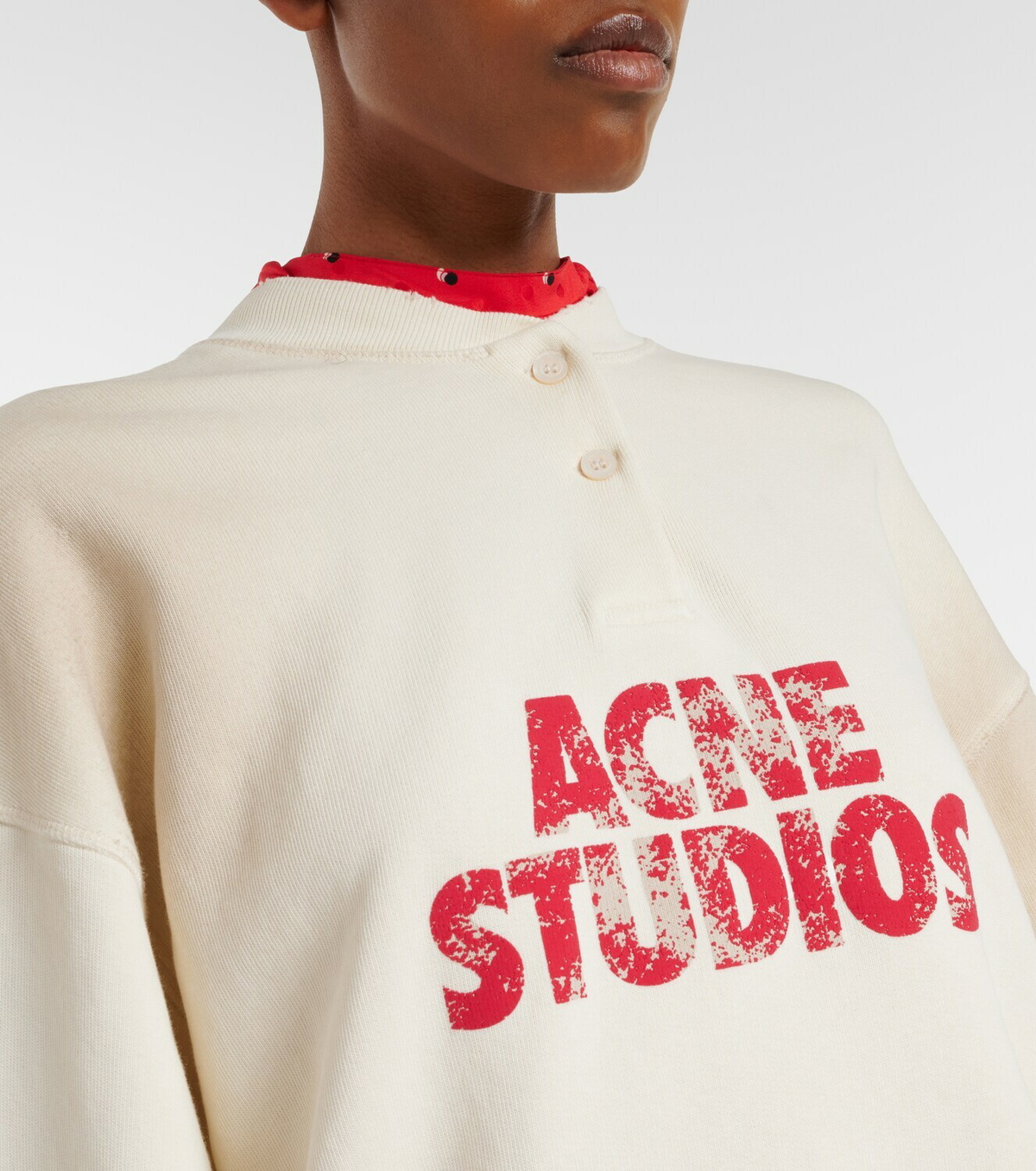 Acne Studios Logo distressed cotton jersey sweatshirt
