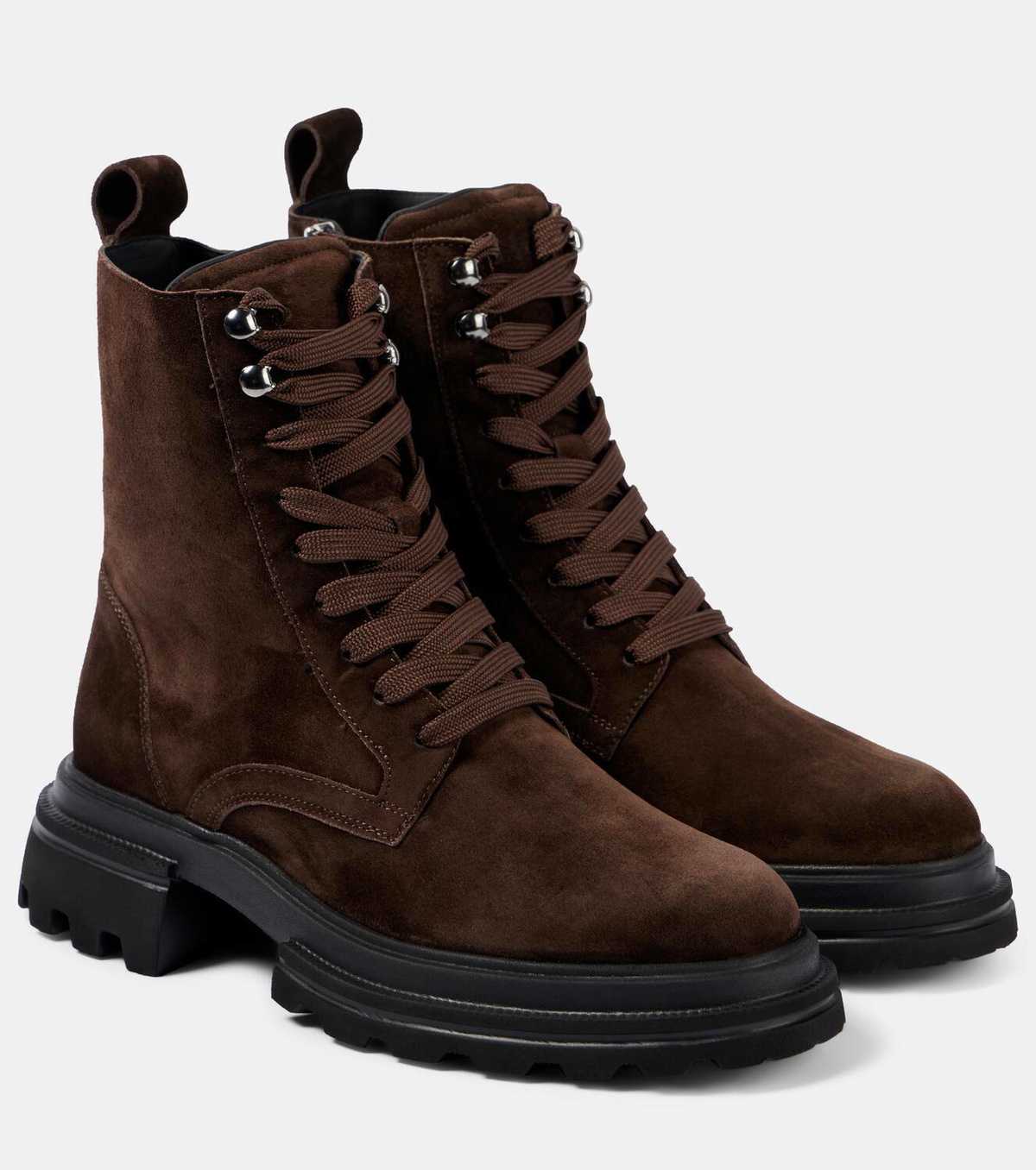 Hogan H576 Clark Suede Lace-Up Ankle Boot - NWT Hogan, black suede ankle lace-up boots. - Unique Designer Pieces main image 2