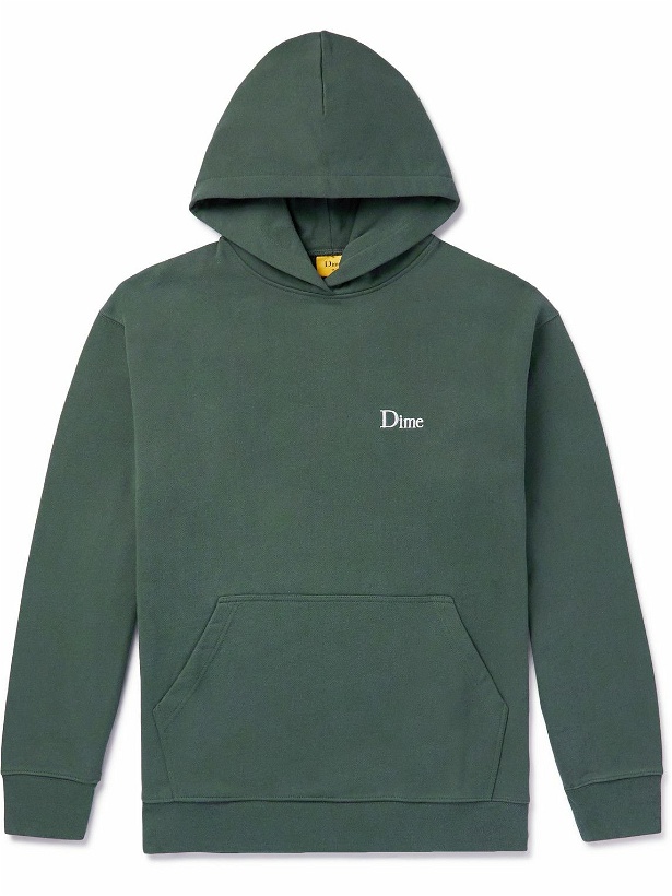 Photo: DIME - Classic Logo-Embroidered Cotton-Jersey Hoodie - Blue