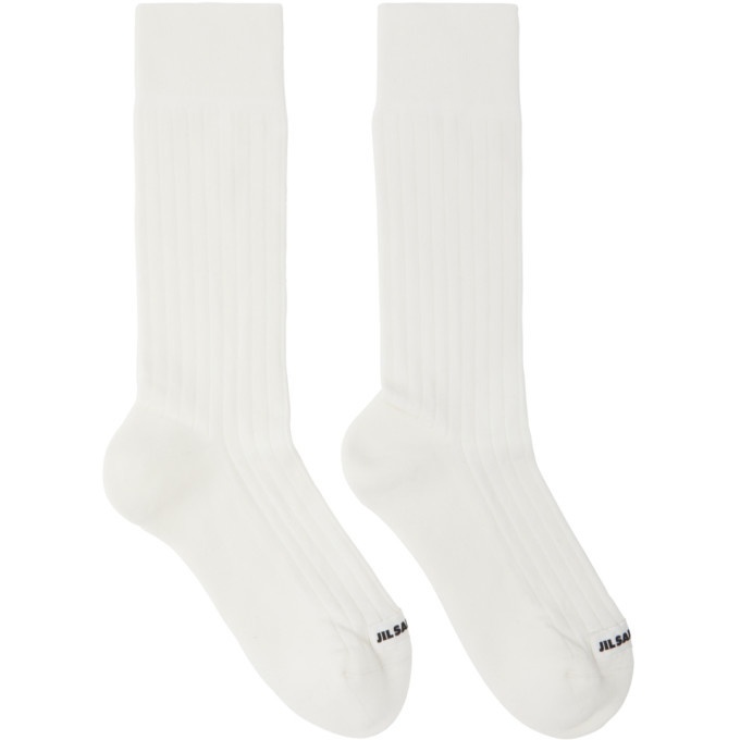Photo: Jil Sander White Logo Patch Socks