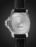 Panerai - Luminor Logo Hand-Wound 44mm Stainless Steel and Leather Watch, Ref. No. PAM01084