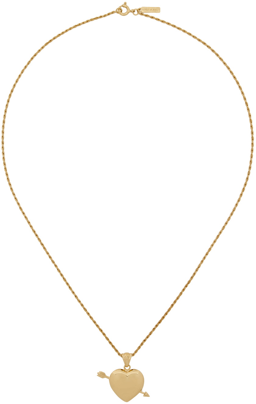 Ernest W. Baker Gold Cupid Necklace