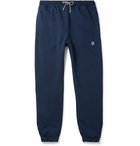 Schiesser - Vincent Tapered Logo-Appliquéd Fleece-Back Cotton-Jersey sweatpants - Blue