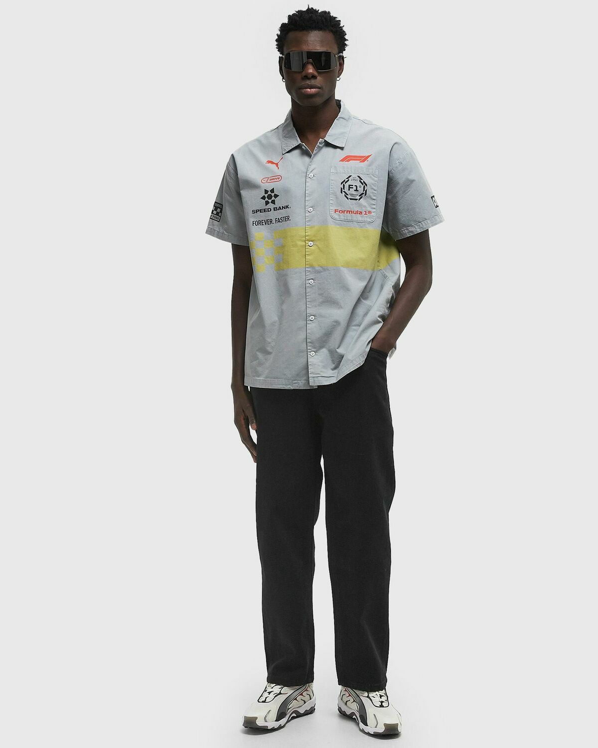 Puma F1 Racing Shirt Grey Mens Shortsleefe