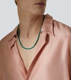 Mateo 14kt gold beaded necklace with malachite
