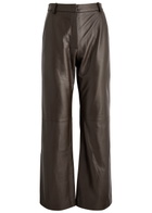Aexae Straight-leg Leather Trousers Brown