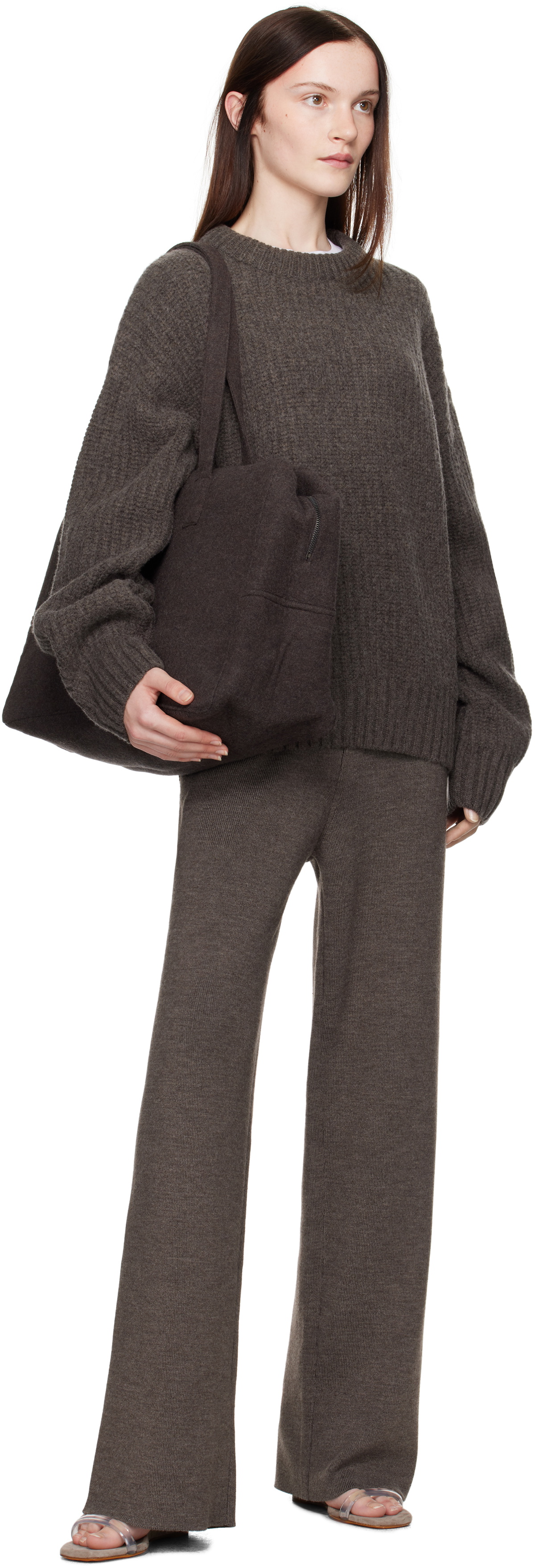 Aya Muse Taupe Crewneck Sweater