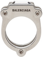 Balenciaga Silver & White Gear Ring