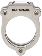 Balenciaga Silver & White Gear Ring