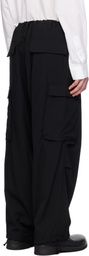 Y's For Men Black Side Triple Stitch Cargo Pants
