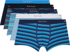 Paul Smith Five-Pack Multicolor Stripe & Plain Mixed Boxer Briefs