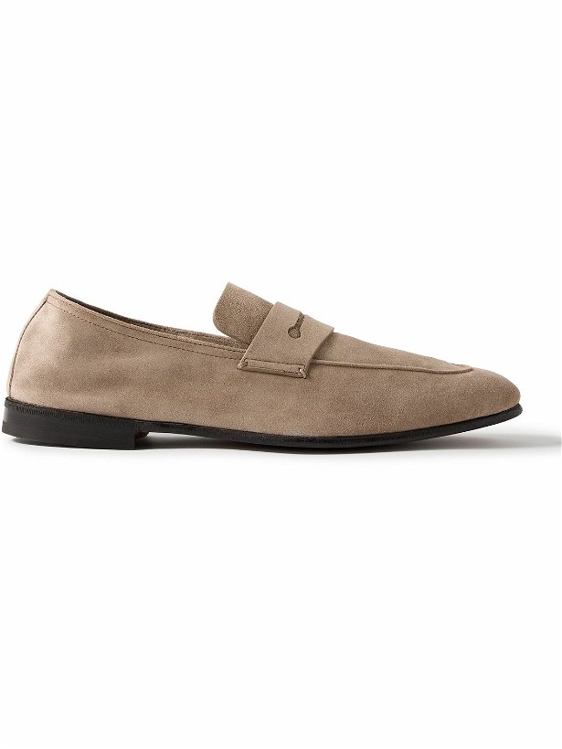 Photo: Zegna - L'Asola Suede Penny Loafers - Neutrals